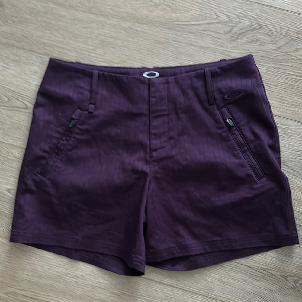 Oakley pinstripe purple golf tennis shorts (4)